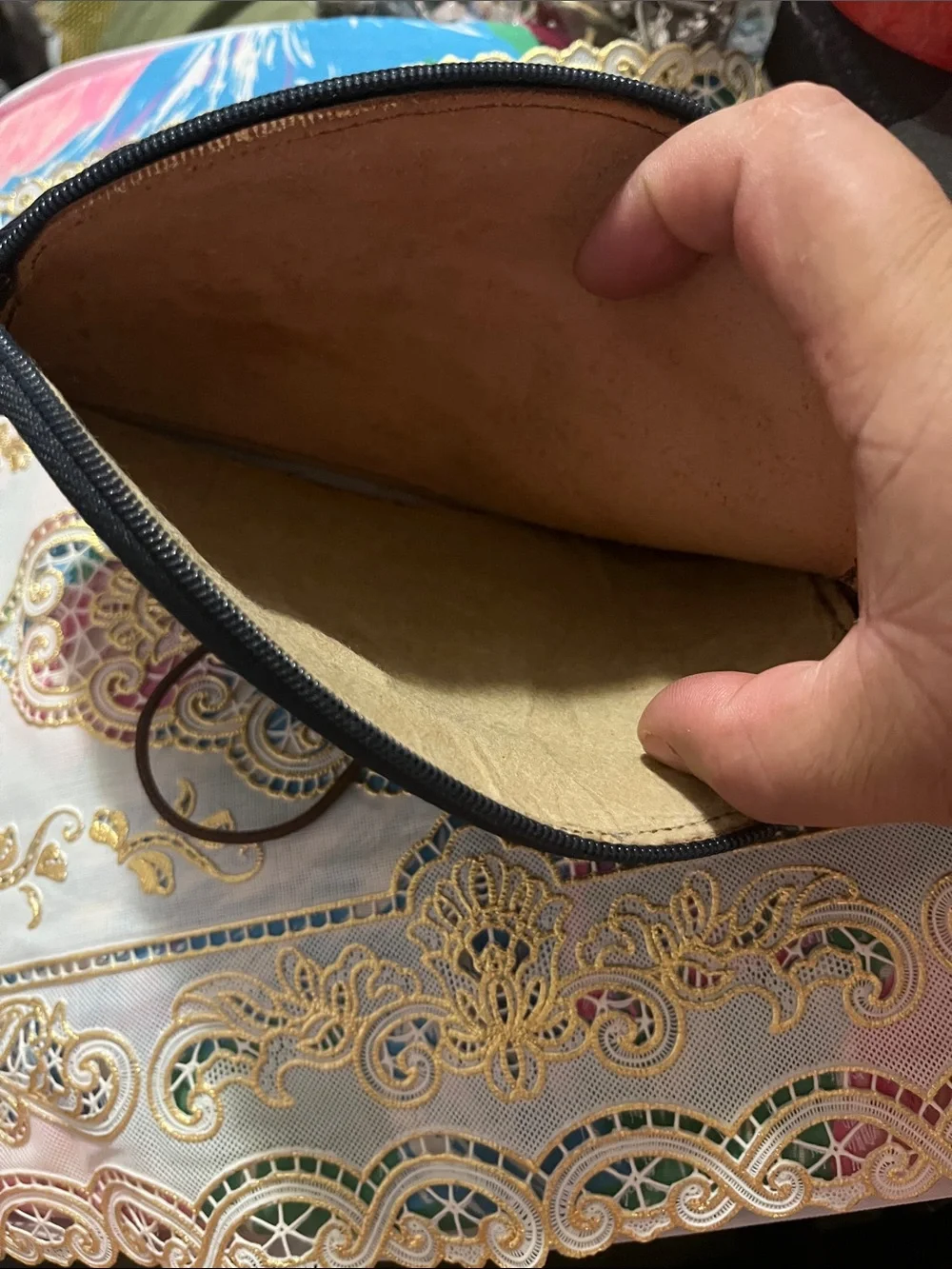 Hand-Tooled Brown Leather Messenger Pouch — Colombian Inspired